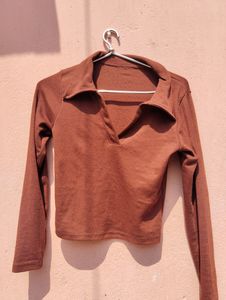 Brown Crop Top