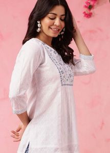 Pure White Cotton Kurti