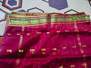 Bandhani Print Maroon Saree