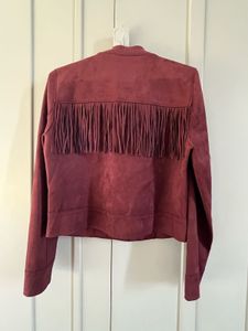 Burgundy  Suede Bomber Jacket