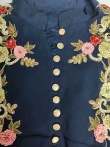 Navy Embroidered Kurti