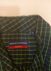Cool CheckedIndigo Nation Shirt