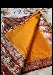 Kesari Banarsi Silk Saree