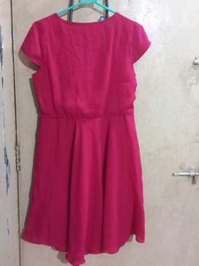 Raspberry Fit &amp; Flare Dress