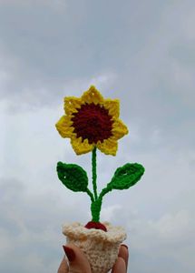 Crochet Sunflower With Pot
