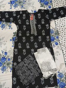 Black Printed Kurta Set