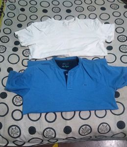 White and Blue Half sleeve T-shirt