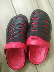 Black and Red 'Cross' Clogs