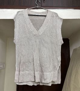 🆕 Ash Knit Sleeveless sweater Top Set