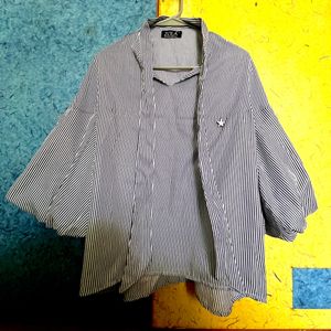 Blue And White Stipes Top