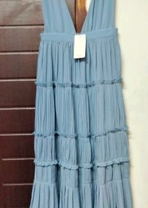 Blue Tiered Maxi Dress