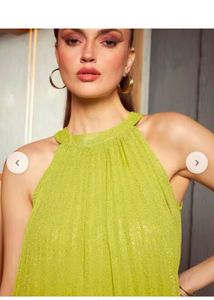 Halter Neck Pleated Dress