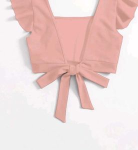 AAHWAN flared sleeves crop top
