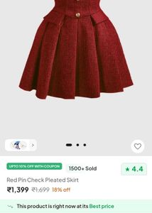 Checked High-Waisted Skirt