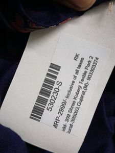Navy Blue Printed Kurti with Pants