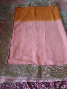 Pink Embroidered Saree Combo