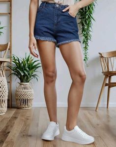 Denim Frayed Shorts