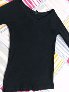 Dark Black Woolen Top