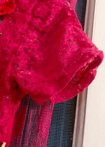 Sparkling Red Lace Top for Girls
