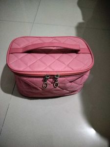 Quilted Pink Makeup Bag