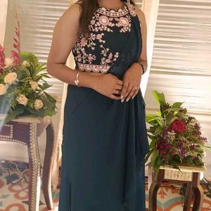 Elegant Morpankhi Blue Dress