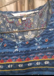 Blue Printed Kurti Dress