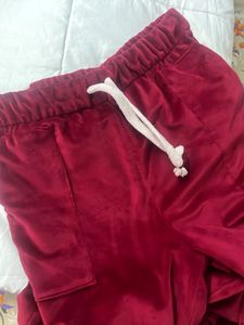 Maroon Velvet trousers