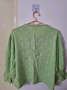 Green Embroidered Top