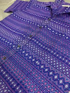 Blue &amp; Pink Geometric Button-Down