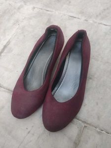 Burgundy Block Heels