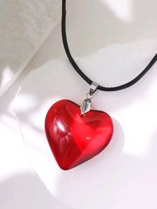 Red Glass Heart Pendant ❤️✨️
