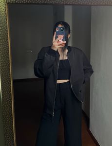 🐯Embroidered Tiger Printed Jade Black Bomber