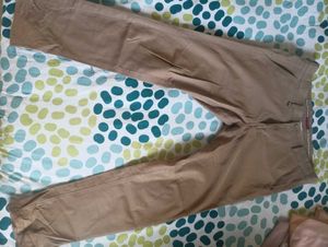Khaki Straight Leg Casual Pants