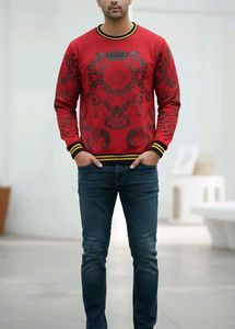 Stylish Red Printed Sweater