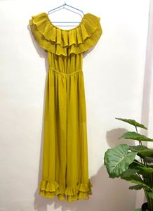 Olive Green Ruffle Jumpsuit