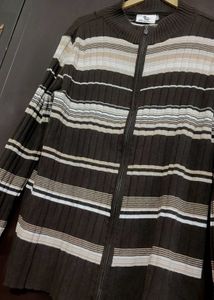 Cofee Brown🟤 Zipper Sweater For 44 Bust