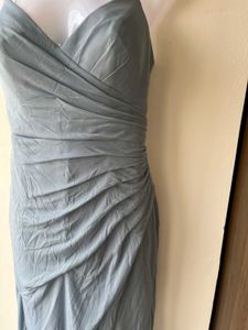 Elegant Dusty Blue Azazie Dress ( A8)