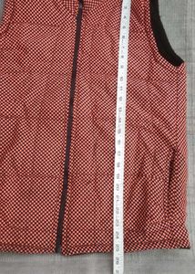 Checkered Sleeveless Jacket