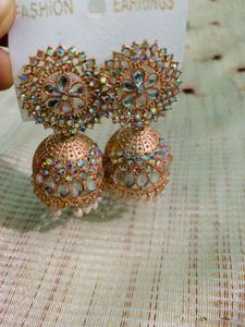 Burgundy &amp; Crystal Dangle Earrings