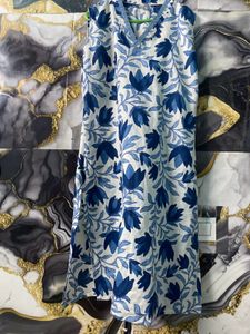 Floral Blue Kurta Set For Women