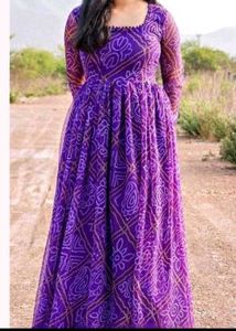 Purple Printed Kurta