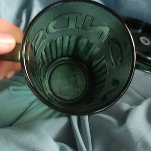 DIMOND GLASS CUP WITH GLASS STRAW