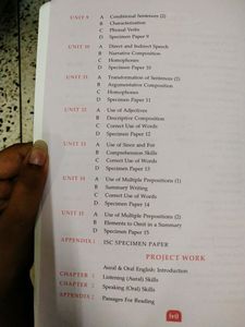 Class 11 English Grammer And Physical Education Book . ISC
