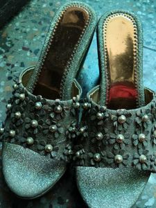 Floral Embellished Wedges