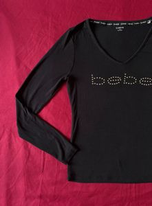 Bebe Black Long Sleeve Top