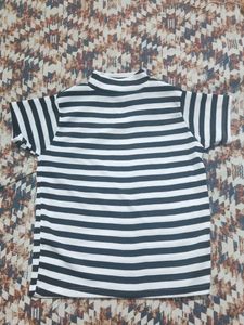 Striped Mock Turtle Neck