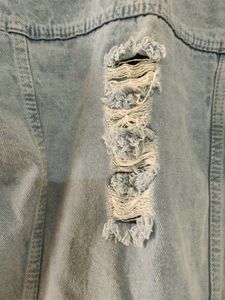 Denim Crop Distressed Jacket