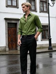Olive Green Dress Shirt
