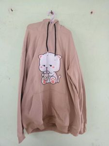 New Beige Colour Bunny Printed Stylish Hoodie