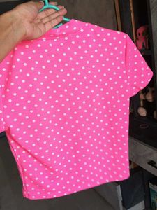 Pink Polka Dot Top